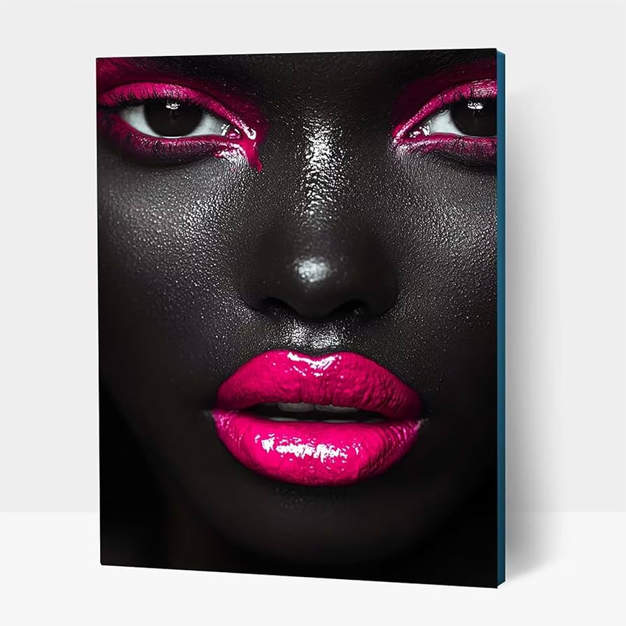 絵画　アート　美術作品　アフリカの女性 黒いトライバルアートの絵画 アフリカの女性 壁の絵画